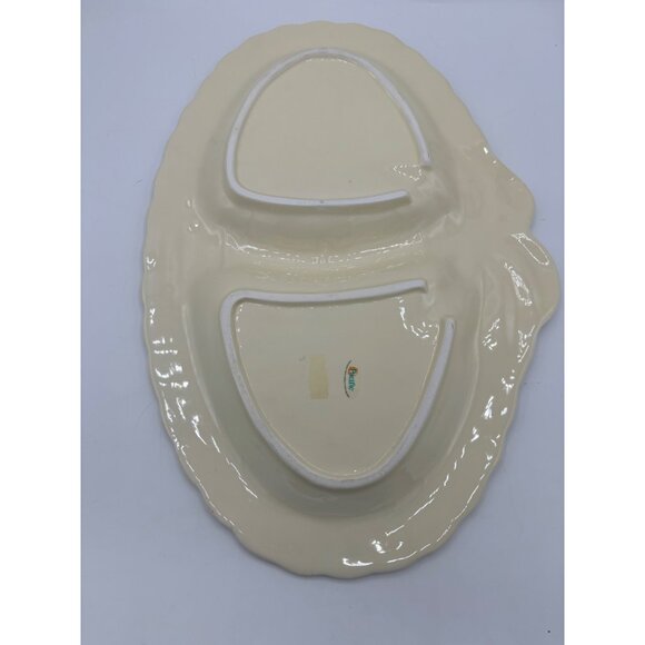 Palm Tree Stoneware Divided Platter Dish by Pacific 15" box 3D - Picture 10 of 13